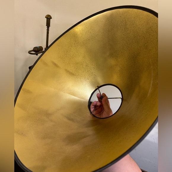 Hart Associates Mid Century Modern Brutalist Steel and Brass Lamp Postmoden - Picture 6 of 15